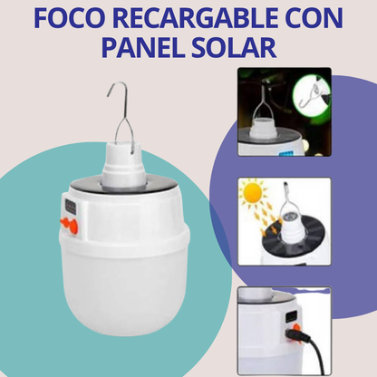 FOCO RECARGABLE CON PANEL SOLAR